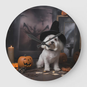 Grande Horloge Ronde Citrouilles maltaises Halloween Épouvantable