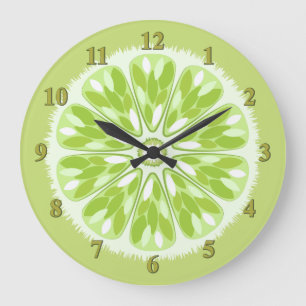 Grande Horloge Ronde Citrus Slices