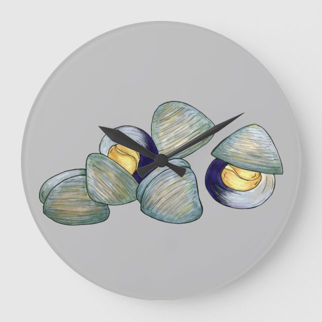 Grande Horloge Ronde Clams Clambake Rhode Island Nouvelle-Angleterre (Recto)