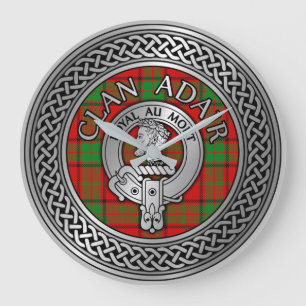 Grande Horloge Ronde Clan Adair Crest & Tartan Knot