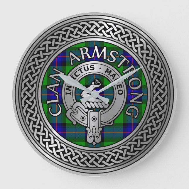Grande Horloge Ronde Clan Armstrong Crest & Tartan Knot (Recto)