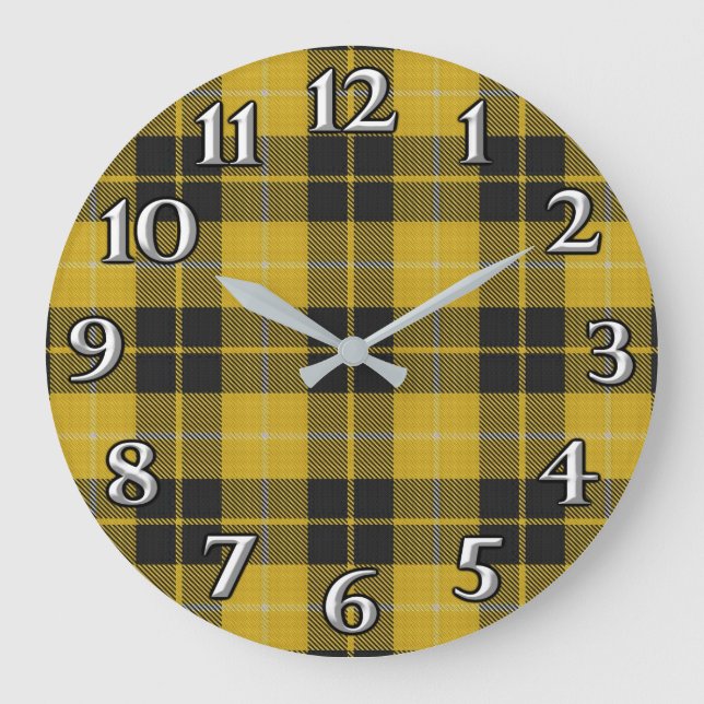 Grande Horloge Ronde Clan Barclay Tartan, le Time Accents écossais (Recto)