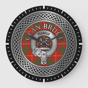 Grande Horloge Ronde Clan Bruce Crest & Tartan Knot
