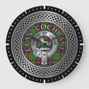Grande Horloge Ronde Clan Cochrane Crest & Tartan Knot