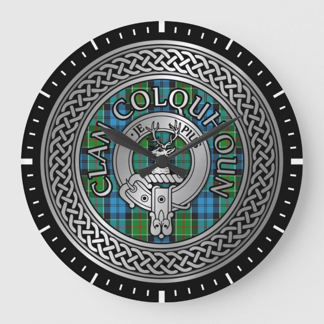 Grande Horloge Ronde Clan Colquhoun Crest & Tartan Knot (Recto)