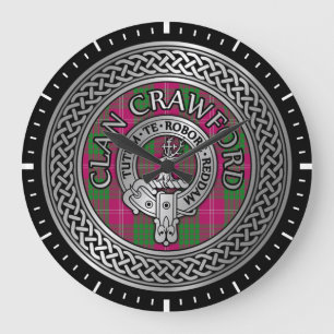 Grande Horloge Ronde Clan Crawford Crest & Tartan Knot
