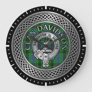 Grande Horloge Ronde Clan Davidson Crest & Tartan Knot