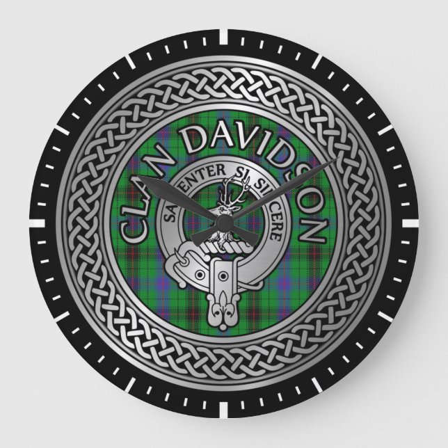 Grande Horloge Ronde Clan Davidson Crest & Tartan Knot (Recto)