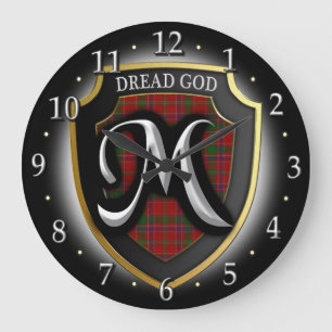 Grande Horloge Ronde Clan écossais Munro Munroe Monroe Tartan Shield