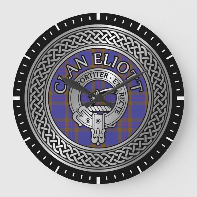 Grande Horloge Ronde Clan Eliott Crest & Tartan Knot (Recto)