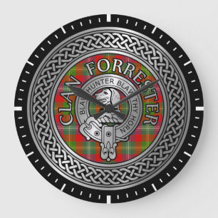 Grande Horloge Ronde Clan Forrester   Foster Crest & Tartan Knot