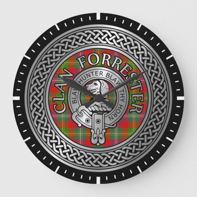 Grande Horloge Ronde Clan Forrester | Foster Crest & Tartan Knot (Recto)