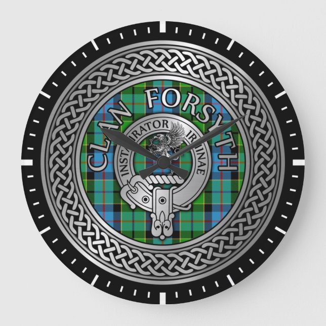 Grande Horloge Ronde Clan Forsyth Crest & Tartan Knot (Recto)
