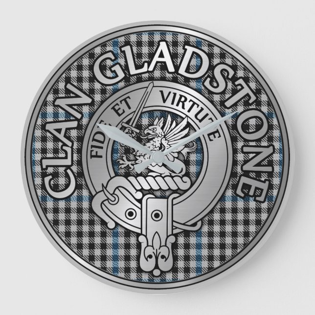 Grande Horloge Ronde Clan Gladstone Crest & Tartan (Recto)