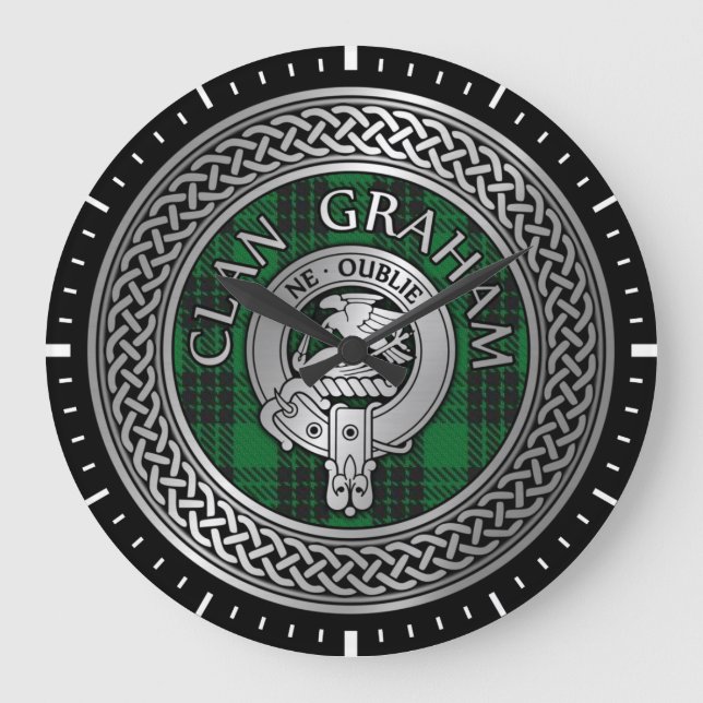 Grande Horloge Ronde Clan Graham Crest & Tartan Knot (Recto)