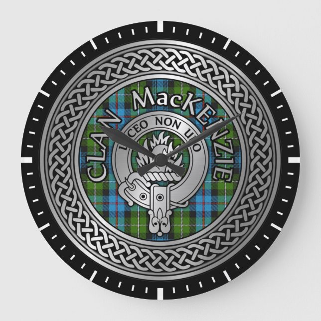 Grande Horloge Ronde Clan MacKenzie Crest & Tartan Knot (Recto)