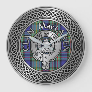 Grande Horloge Ronde Clan MacLaren Crest & Tartan Knot