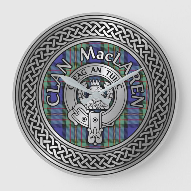Grande Horloge Ronde Clan MacLaren Crest & Tartan Knot (Recto)