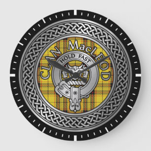 Grande Horloge Ronde Clan MacLeod Crest & Tartan Knot Large Clock