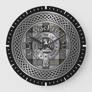 Grande Horloge Ronde Clan MacPherson Crest & Tartan Knot