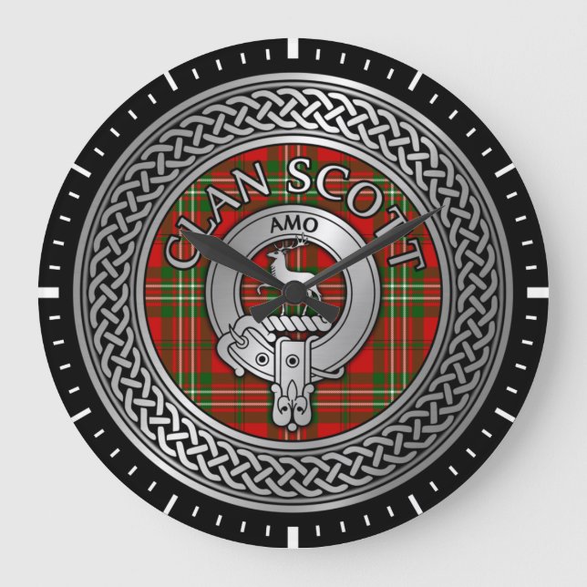 Grande Horloge Ronde Clan Scott Crest & Tartan Knot (Recto)