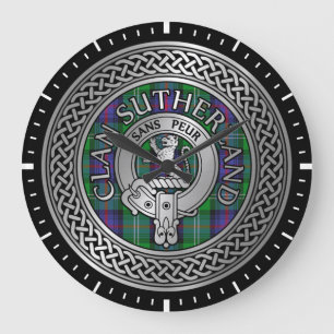 Grande Horloge Ronde Clan Sutherland Crest & Tartan Knot