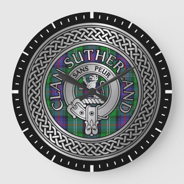 Grande Horloge Ronde Clan Sutherland Crest & Tartan Knot (Recto)