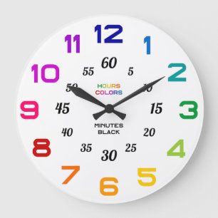 Grande Horloge Ronde Classe des enfants du Tell Time