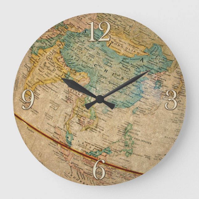 Grande Horloge Ronde Classic Geographical Globe Artwork (Recto)