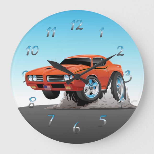 Grande Horloge Ronde Classic Seventies Muscle Car (Recto)