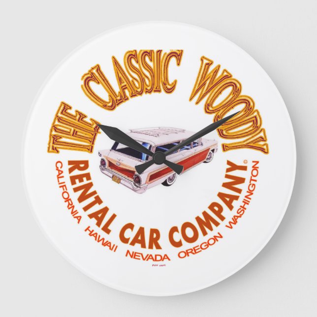Grande Horloge Ronde Classic Woody Rental Car Company (Recto)