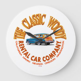 Grande Horloge Ronde Classic Woody Rental Car Company Logo Ver 4.0