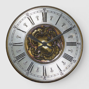 Grande Horloge Ronde CLASSIQUE   Image numérique métallique ornementale