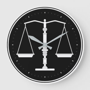 Grande Horloge Ronde Classy Scales of Justice