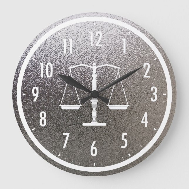 Grande Horloge Ronde Classy Scales of Justice | Graphic Metallic (Recto)