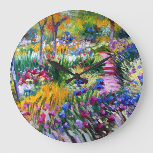 Grande Horloge Ronde Claude Monet : Jardin d'Iris par Giverny (Recto)