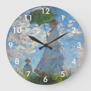 Grande Horloge Ronde Claude Monet - La Promenade, Femme avec un Parasol