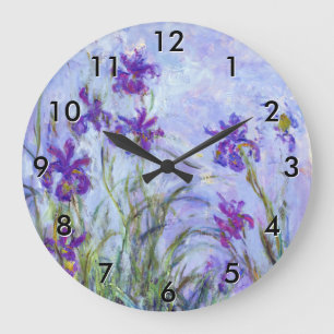 Grande Horloge Ronde Claude Monet - Lilac Irises / Iris Mauves