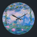 Grande Horloge Ronde Claude Monet - Lys d'eau 1919<br><div class="desc">Claude Monet - Water Lilies 1919. La célèbre peinture artistique.</div>