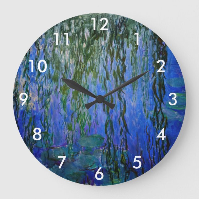 Grande Horloge Ronde Claude Monet - Lys d'eau avec saule plumant (Recto)