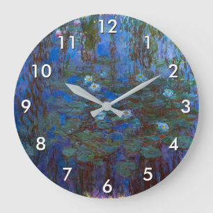 Grande Horloge Ronde Claude Monet - Lys d'Eau Bleue