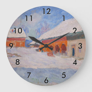 Grande Horloge Ronde Claude Monet - Norvège, Maisons rouges à Bjornegaa