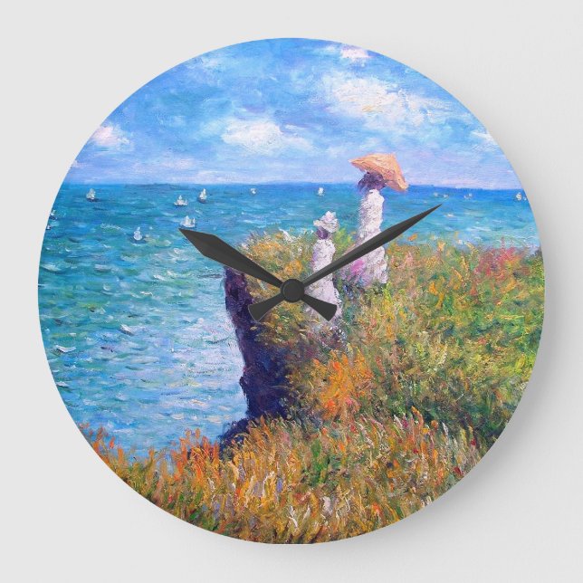 Grande Horloge Ronde Claude Monet : Promenade de falaise chez Pourville (Recto)