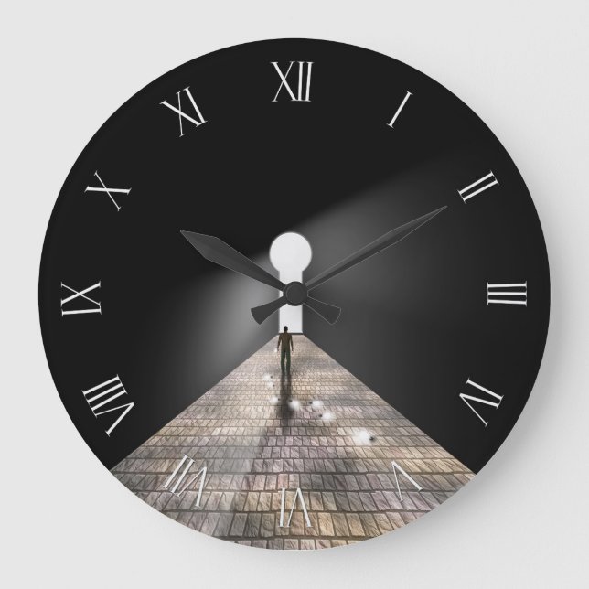 Grande Horloge Ronde Clavier dans l'espace (Recto)