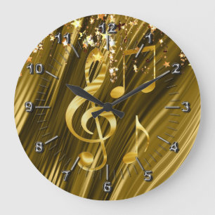 Grande Horloge Ronde Clé de violon élégante