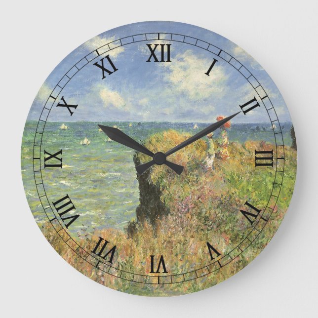 Grande Horloge Ronde Cliff Walk à Pourville par Claude Monet (Recto)