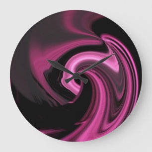 Grande Horloge Ronde Clock Abstract Pink Heart