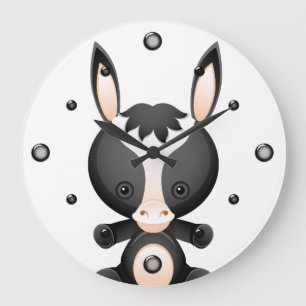 Grande Horloge Ronde Clock Baby Donkey