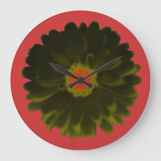 Grande Horloge Ronde Clock Black and Red Marigold