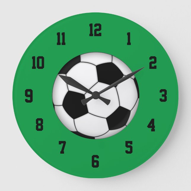Grande Horloge Ronde Clock Black and White Soccer (Recto)